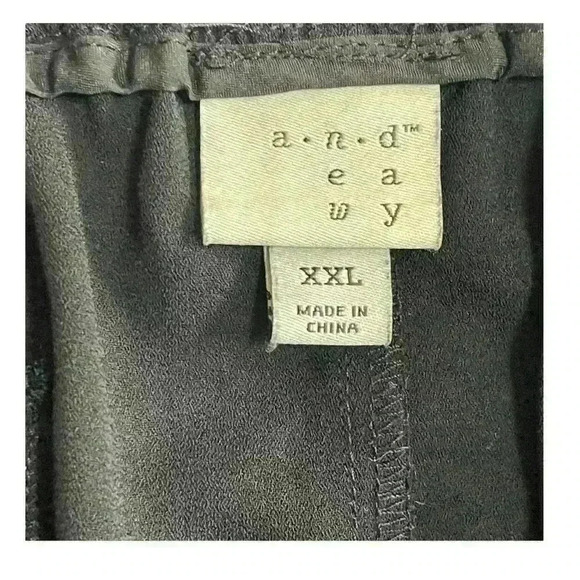 Andeawy Black Tie in Front Casual Pants Size XXL Open in Front - Picture 7 of 9